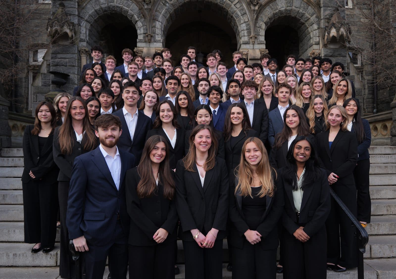 The Georgetown Ventures cohort gathered on the steps of Healy Hall