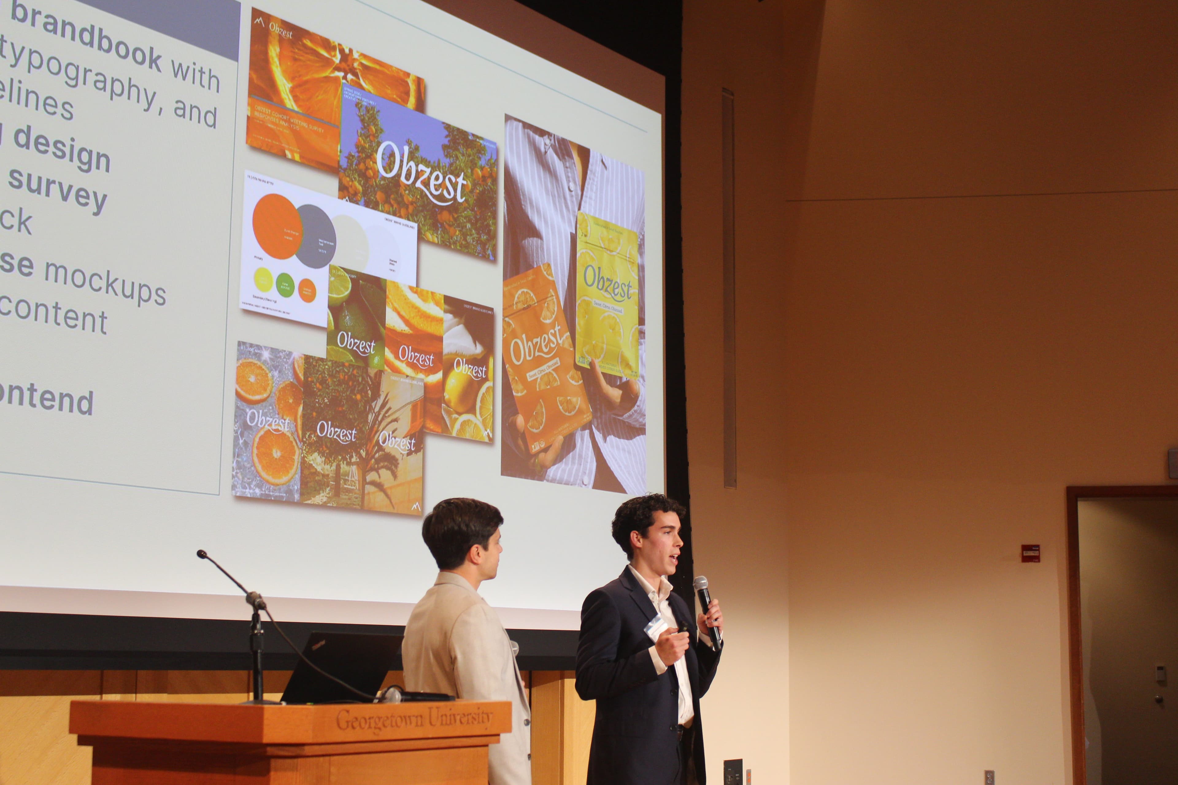 Students meeting founders at a Georgetown Ventures networking event